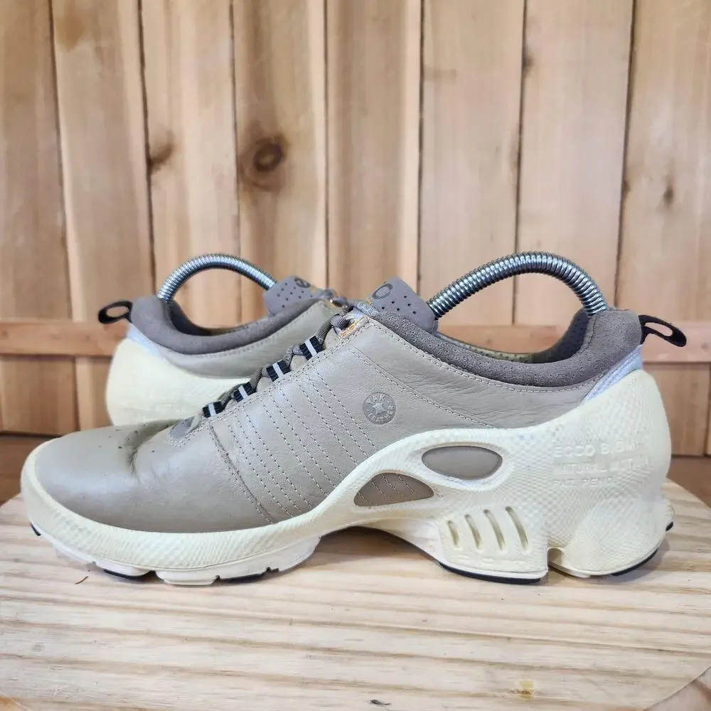 ECCO Biom C Natural Motion Shoes Mens 7.5 41 EU Beige Leather Walking Sneakers